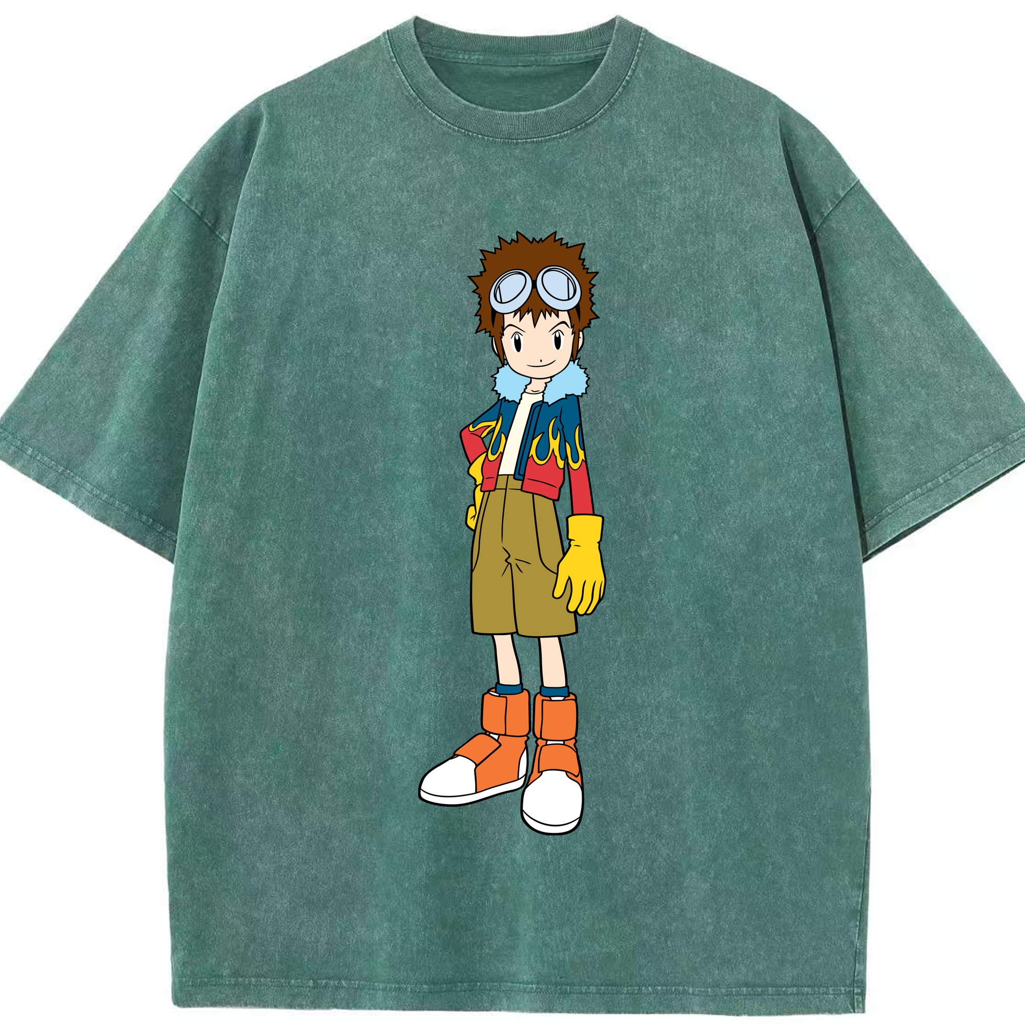 （画像用） Digimon デジタルモンスター/デジモン 綿100% ヴィンテージ風 半袖Tシャツ（フロントプリント）